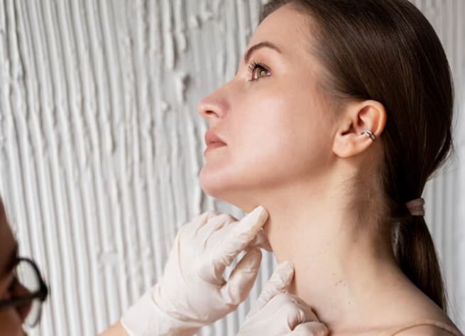Liposuzione delle guance prima e dopo
